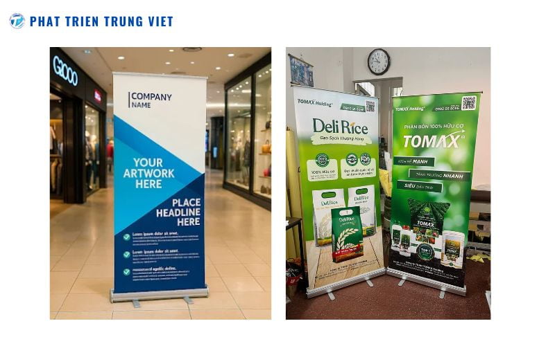 Giá cuốn quảng cáo tại cửa hàng, showroom, điểm bán